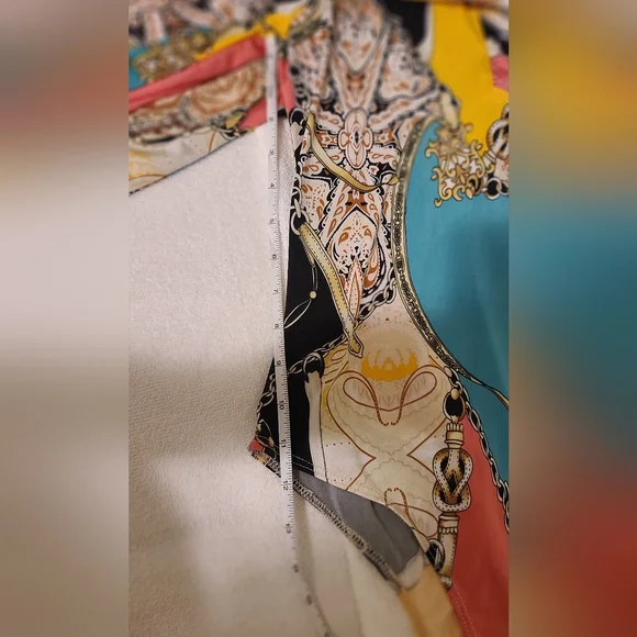 Fashion Nova Chain Print Scarf Bodysuit-long Sleeve-vibrant-multi Size M - Picture 11 of 11